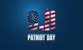 Patriot Day Greeting Card on Blue Background