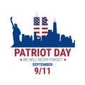 Patriot day illustration. We will newer forget 911.