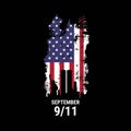 Patriot day illustration. We will newer forget 911