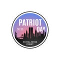 911 Patriot Day label with New York skyline.