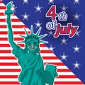 Patriot day. Labor day. Statue of Liberty. Vector patriotic illustration for USA holidays. July 4th. Independence Day. Cute Royalty Free Stock Photo