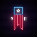 Patriot Day 9-11 neon sign.