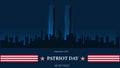 Patriot Day Never Forget September 11, 2001. Background with New York City Silhouette Vector illustration. Royalty Free Stock Photo