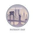 Patriot Day New York skyline 11 september 2001. Royalty Free Stock Photo