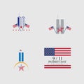 9-11 Patriot Day Always Remember logo illustration design