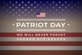 Patriot Day 9/11 September 11, 2001 banner vector background We Will Never Forget 9/11 Royalty Free Stock Photo