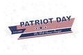 Patriot Day september 11. 2001 We will never forget. Typography with the flag of the USA on a white background. Vector font combin Royalty Free Stock Photo