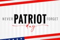 Patriot day USA, Never forget light stripes poster Royalty Free Stock Photo