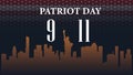 Patriot Day USA Never Forget September 11, 2001 poster design. Royalty Free Stock Photo