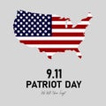 9/11 Patriot Day in USA. We Will Never Forget. 11 September. Patriot Day poster or banner. American flag Royalty Free Stock Photo