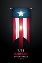 Patriot Day vertical banner, september 11, 2001. Day of Remembrance and Mourning in the United States.