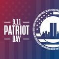 Patriot Day. 9.11. We Will Never Forget. Template for background, banner, card, poster with text inscription. Vector Royalty Free Stock Photo