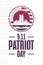 Patriot Day. 9.11. We Will Never Forget. Template for background, banner, card, poster with text inscription. Vector Royalty Free Stock Photo