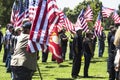 Patriot Guard Motorcyclists honoring fallen US Soldier, PFC Zach Suarez, Honor Mission on Highway 23, drive to Memorial Service