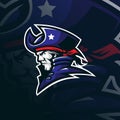 Patriot mascot logo design vector with modern illustration concept style for badge, emblem and t shirt printing. patriot head Royalty Free Stock Photo