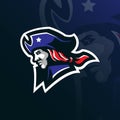 Patriot mascot logo design vector with modern illustration concept style for badge, emblem and t shirt printing. Patriot head Royalty Free Stock Photo