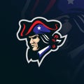Patriot mascot logo design vector with modern illustration concept style for badge, emblem and t shirt printing. Patriot head Royalty Free Stock Photo
