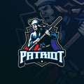 Patriot mascot logo design vector with modern illustration concept style for badge, emblem and t shirt printing. Patriot Royalty Free Stock Photo
