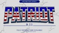 Patriot text effect editable eps file