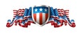 Patriotic American Background with Shield Royalty Free Stock Photo