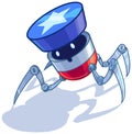 Patriotic American bug robot vector cartoon Royalty Free Stock Photo