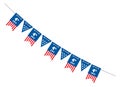 Patriotic american bunting. Hanging flag party decoration