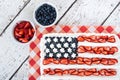 Patriotic American flag cake Royalty Free Stock Photo