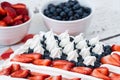 Patriotic American flag cake Royalty Free Stock Photo