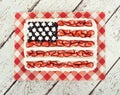 Patriotic American flag cake Royalty Free Stock Photo