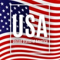 Patriotic American poster with text USA the background of the American flag pattern Poster for Independence Day President`s Day Royalty Free Stock Photo