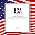 Patriotic American poster with text USA the background of the American flag pattern Poster for Independence Day President`s Day Royalty Free Stock Photo