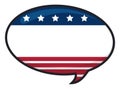 Patriotic American speech bubble with stars and stripes, Vector illustration