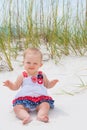 Patriotic Baby Girl at the Beach Royalty Free Stock Photo