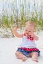 Patriotic Baby Girl at the Beach Royalty Free Stock Photo
