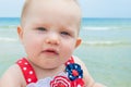 Patriotic Baby Girl at the Beach Royalty Free Stock Photo