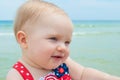 Patriotic Baby Girl at the Beach Royalty Free Stock Photo