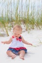 Patriotic Baby Girl at the Beach Royalty Free Stock Photo