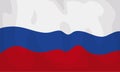 Patriotic background design with waving Russian Flag in cartoon style, Vector illustration