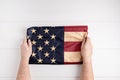 Patriotic background with vintage american flag. 4th of july, memorial or labor day Royalty Free Stock Photo