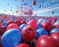 A patriotic balloon release wide shot Royalty Free Stock Photo