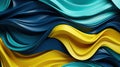 Yellow Blue and green Brazil Patriotic Waves Background