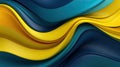 Yellow Blue and green Brazil Patriotic Waves Background