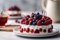 Patriotic Cake with decor in American colors celebratin Royalty Free Stock Photo