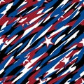 Patriotic Camouflage Red White and Blue with Stars American Pride Abstract Seamless Repeating Pattern Vector Illustration Royalty Free Stock Photo