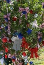 Patriotic christmas tree in fort Myers, Florida, usa Royalty Free Stock Photo