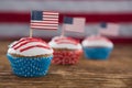 Patriotic cupcake with American flag