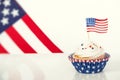 Patriotic cupcake with American flag