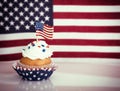 Patriotic cupcake with American flag