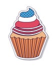 Patriotic cupcake isolated icon design