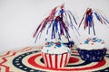 Patriotic cupcakes with sparkler
